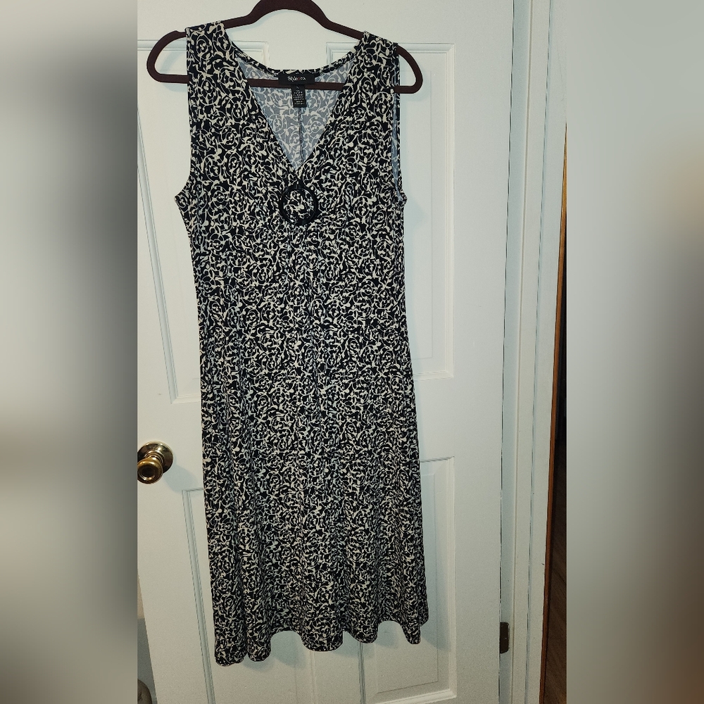 Style & Co Elegant Black & White Sleeveless Dress XL